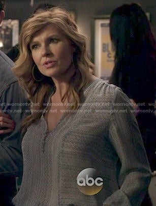 Rayna's blue printed blouse on Nashville