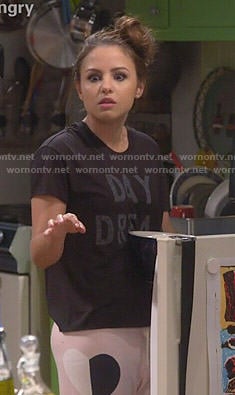 Sofia's Day Dream tee and pink heart sweatpants on Young and Hungry