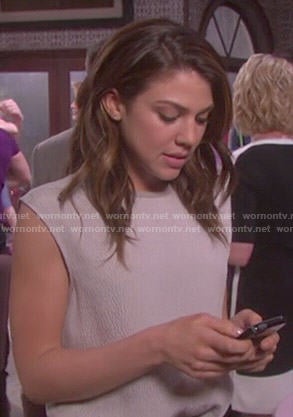 Abigail's sleeveless textured top on Days of Our Lives
