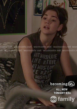 Callie's Art Music Love sleeveless tee on The Fosters