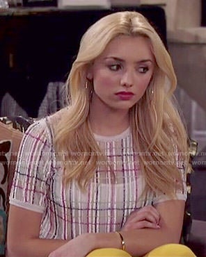 Emma's sheer white plaid top on Jessie