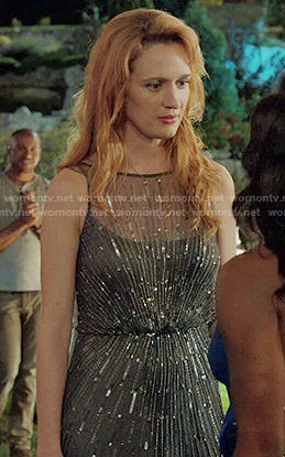 Faith's beaded illusion gown on UnReal