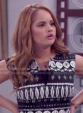 Jessie's black and white tribal print dress on Jessie