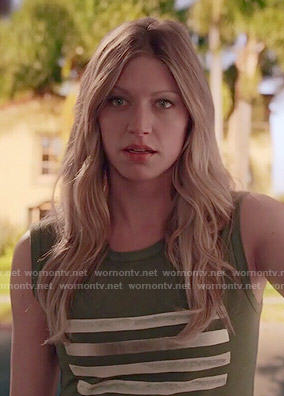 Josslyn's green striped top on Mistresses