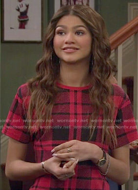 KC's red tartan tee on KC Undercover