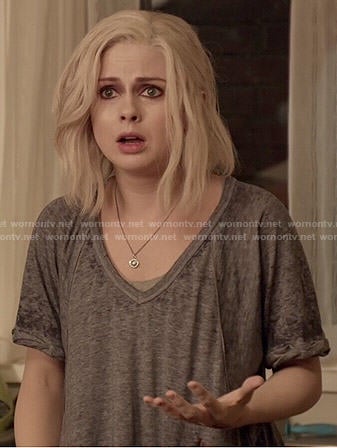 Liv's grey v-neck t-shirt on iZombie