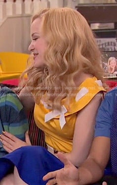 Liv's yellow ribbon-neck top on Liv and Maddie