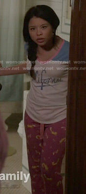 Mariana's California tee and pj pants on The Fosters