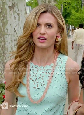 Paige's mint green laser cutout dress on Royal Pains