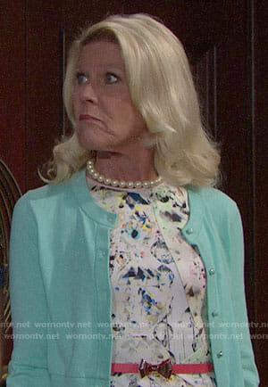 Pam's jewel print dress on The Bold and the Beautiful