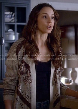 Spencer's fringed cardigan on Pretty Little Liars
