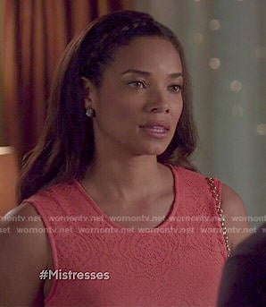 April's orange lace peplum top on Mistresses