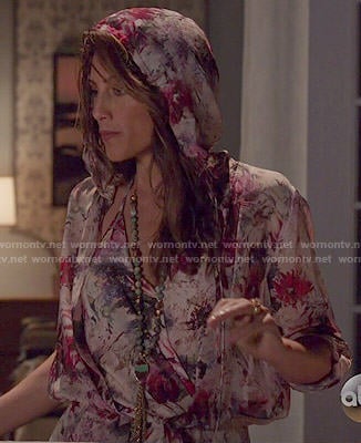 Calista's floral hooded jumpsuit on Mistresses