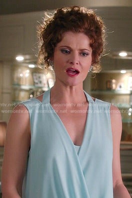 Evelyn's light blue wrap blouse on Devious Maids