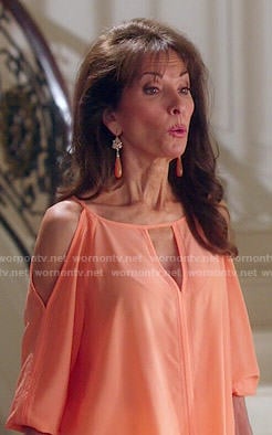 Genevieve's orange cold shoulder top on Devious Maids