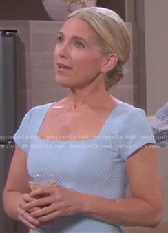 Jennifer's blue textured dress on Days of our Lives