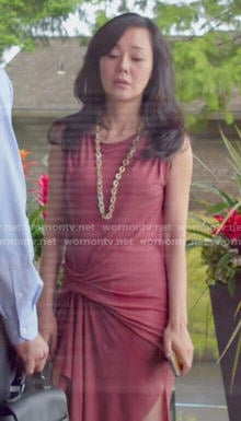 Karen's red twisted front dress on Mistresses