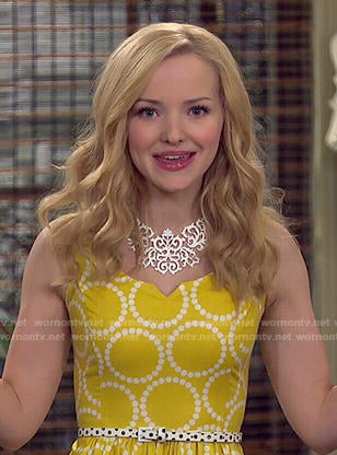 Liv's yellow polka dot dress on Liv and Maddie