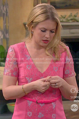 Mel's pink lace panel top on Melissa and Joey