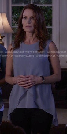 Ashely's blue overlay top on Pretty Little Liars