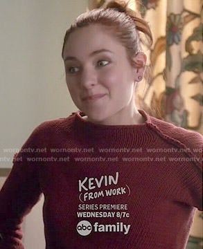 Brenna's red sweater on Chasing Life