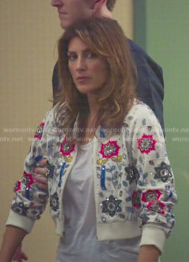 Calista's floral embellished cropped jacket on Mistresses