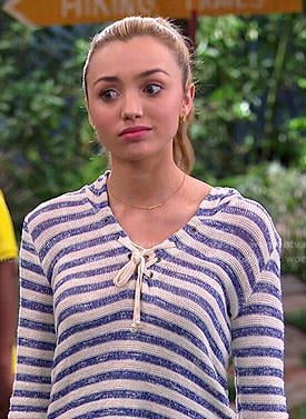 Emma's striped lace-up hoodie on Bunk'd