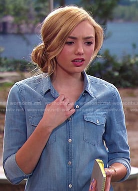 Emma's denim shirt on Bunk'd
