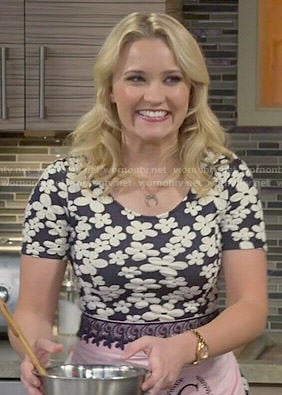 Gabi's black and white floral short sleeved dress on Young and Hungry