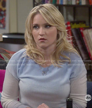 Gabi's blue and grey ombre sweater on Young and Hungry