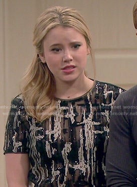 Lennox's black and white sequin top on Melissa and Joey