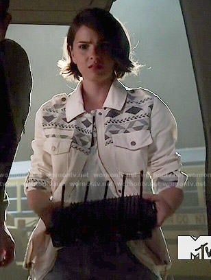 Malia's white patterned jacket on Teen Wolf