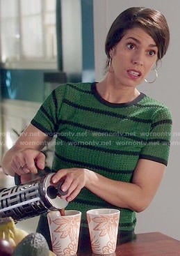 Marisol's green striped top on Devious Maids