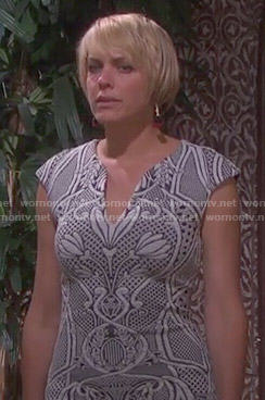Nicole's black and white floral dress on Days of our Lives