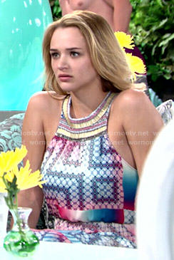 Summer's printed maxi dress on The Young and the Restless