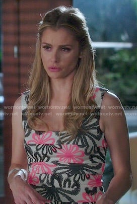 Taylor's black and pink flower print dress on Devious Maids