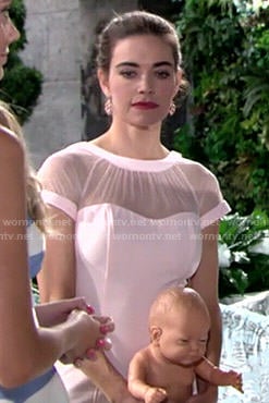Victoria's pink illusion dress on The Young and the Restless