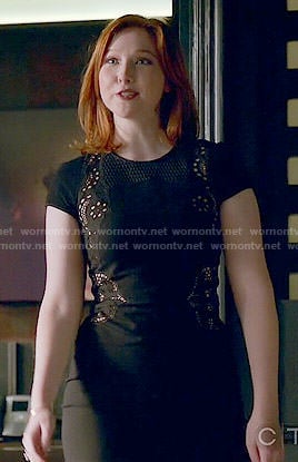 Alexis's black mesh inset dress on Castle