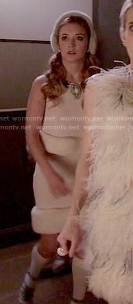 Chanel 3's fur trim top and skirt set on Scream Queens