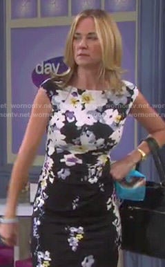 Eve's black floral dress on Days of our Lives