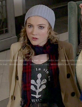 Grace's grey La Vie Du Desert top on Scream Queens