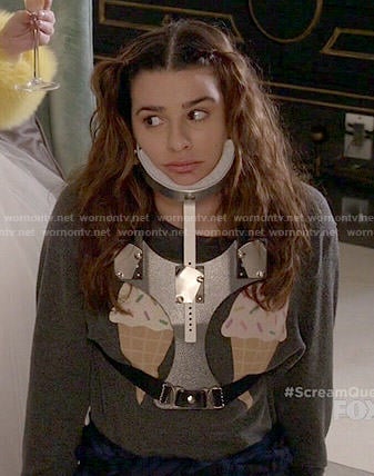 Hester's ice cream sweatshirt on Scream Queens