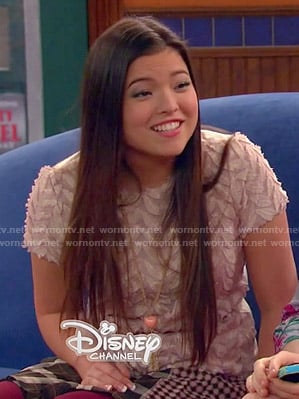 Jasmine's blush textured top on I Didn't Do It
