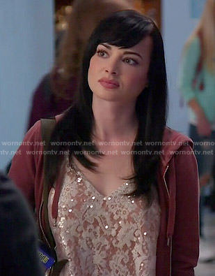 Jenna's blush sequin and lace cami on Awkward