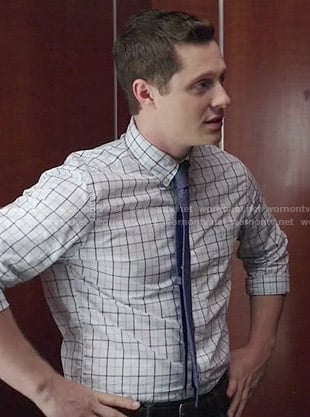 Kevin's white checked shirt on Kevin from Work