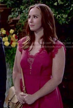 Mariah's pink lace dress on The Young and the Restless