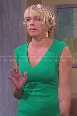 Nicole's green v-neck dress on Days of our Lives