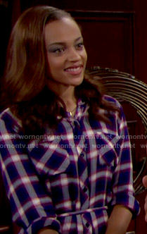 Nicole's plaid shirtdress on The Bold and the Beautiful