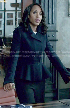 Olivia's navy peplum jacket on Scandal