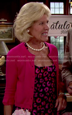 Pam's pink leopard print dress on The Bold and the Beautiful